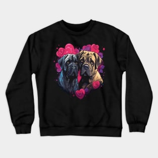 English Mastiff Couple Valentine Crewneck Sweatshirt